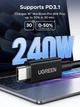 Кабель зарядный UGREEN USB C to USB C 240W 80Gbps Thunderbolt 5 Cable Fast Charging 1 м Black (L703) - изображение 4