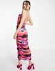 Атласна сукня ASOS DESIGN Cowl Ruched Maxi Рожевий EU36 113498048 - зображення 2