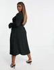 Сукня міді з драпіруванням спереду ASOS DESIGN Curve 70-s Чорний UK22/EU50 108338602 - изображение 4