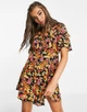 Cукня-міні ASOS DESIGN із зав'язками та квітковим принтом Чорний EU38/UK10 107918460 - изображение 1