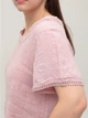 Блуза-футболка женская розовая льняная тонкая 685-6 ONE SIZE - изображение 5