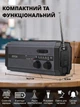 Радіоприймач FM/AM Lem Berger на акумуляторі, аварійне радіо з ліхтариком, зарядкою від сонця і ручного генератора з Powerbank 5000mAh, багатофункціональний, XSY320 - зображення 3