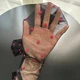 Женские капроновые колготки черного цвета с красными сердечками, колготы 20 den с принтом, размер 1/2 - изображение 5