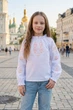 Детская вышитая блуза Арина для девочки с розовым орнаментом, вышиванка 116 - изображение 3