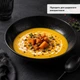 Суповые стеклянные тарелки 20 см, набор 6 шт, круглые черные тарелки - изображение 7