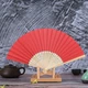Бамбукове класичне віяло Hand Held Fan Red - изображение 1