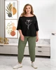 Жіночий костюм з принтом (футболка+брюки) Uaclothes 50-52 Чорний (like38519-189531358) - изображение 2