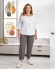 Жіночий костюм з принтом (футболка+брюки) Uaclothes 50-52 Білий (like38517-189511358) - зображення 2