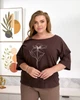 Жіночий костюм з принтом (футболка+брюки) Uaclothes 50-52 Коричневий (like38518-189521358) - зображення 3
