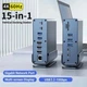 Хаб Док станция Deepfox-2521 15 в 1 с поворотной подставкой USB Type-C концентратор для ноутбука компьютера 15 портов - изображение 8