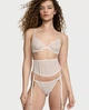 Комплект Білизни 3 set Victoria's Secret Very Sexy Sheer Shine Low-Cut Demi Bra & Very Sexy Sheer Shine Thong Panty+пояс Білий 34D-M - изображение 2