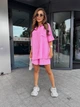 Костюм женский легкий шорты+рубашка розового цвета 38498 L-XL - изображение 1
