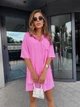 Костюм женский легкий шорты+рубашка розового цвета 38498 L-XL - изображение 2