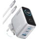 Сетевое зарядное устройство Anker 100W 3-Ports GaN Charger with Smart Display and USB-C Cable - Silver (B121BG41) - изображение 1