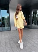 Костюм женский легкий шорты+рубашка желтого цвета 38491 L-XL - изображение 1