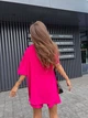 Костюм женский легкий шорты+рубашка малинового цвета 38500 L-XL - изображение 6