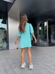 Костюм женский легкий шорты+рубашка бирюзового цвета 38501 L-XL - изображение 6