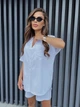 Костюм женский легкий шорты+рубашка белого цвета 38496 L-XL - изображение 3