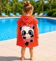 Пончо детское пляжное Belizza Panda devacka 60×120 см красное с капюшоном 100% хлопок - изображение 2