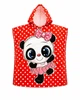 Пончо детское пляжное Belizza Panda devacka 60×120 см красное с капюшоном 100% хлопок - изображение 3