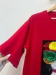 Женское платье-футболка макси Цветочный кот Modna KAZKA MKSH2457/1 - 46/48, Червоний - изображение 3