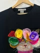 Женское платье-футболка мини Цветочный кот Modna KAZKA MKSH2444/1 - 42/44, Чорний - изображение 3