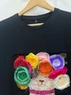 Женское платье-футболка миди Цветочный кот Modna KAZKA MKSH2668/1 - 58/60, Чорний - изображение 4