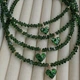 Жіноче кольє з підвіскою у вигляді серця з золотими вставками Green Diamond Heart - зображення 3