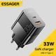 Сетевое Зарядное устройство Essager Pinchen 33W Travel Phone Charger / USB A + TYPE C / EU / Black - изображение 3