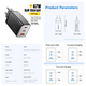 Сетевое зарядное устройство Essager 67W Black GaN PD QC3.0 / USB + 2 Type C/ быстрая зарядка / (G671A2CU1) - изображение 3