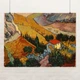 Постер Пейзаж с домом и пахарем, Винсент ван Гог, Vincent van Gogh, A3 30×40 см (id6663) - изображение 1