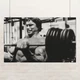 Постер Арнольд Шварценеггер, тренировка со штангой, Arnold Schwarzenegger (1975), бодибилдер, A2 38×60 см (id0447) - изображение 1