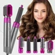 Фен-щетка 5 в 1 Hot Air Styler для различных типов волос, с функциями придания объема / выпрямления, мультистайлер для укладки волос, 1000 Вт, серый с розовым - изображение 10