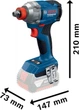 Набор Bosch Professional: перфоратор GBH 18V-22, шуруповерт GSR 18V-65, гайковерт GDX 18V-285, 3 акб 5 Ah, з/у, сумка (0615A50093) - изображение 4