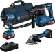 Набір Bosch Professional: перфоратор GBH 18V-22, шуруповерт GSR 18V-45, КШМ GWS 18V-8, 3 акб 4 Ah, з/п, сумка (0615A5007L) - зображення 1