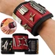 Магнітний браслет Magnetic Wristband, 33,5 х 9 см, для кріплення гвинтів, цвяхів та інших інструментів, з потужними магнітами, червоний - зображення 9