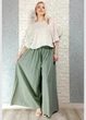 Брюки жіночі палаццо батистові на резинці оливкові New Collection M-XL 15-144 - зображення 5