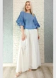 Брюки жіночі палаццо батистові на резинці білі New Collection M-XL 15-143 - зображення 1