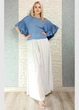 Брюки жіночі палаццо батистові на резинці білі New Collection M-XL 15-143 - зображення 3