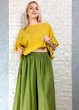 Брюки жіночі палаццо батистові на резинці зелені New Collection M-XL 15-141 - изображение 5