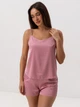 Пижама (майка + шорты) женская BARWA garments 0166/72 M Розовая (2111670722197) - изображение 1