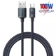 Кабель Baseus Crystal Shine Series Fast Charging Data Cable USB to Type-C 100W 20V 5A 1.2м (CAJY000401) Black - изображение 1