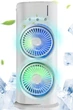 Портативний вентилятор розпилювач Raut Double-ended Spray Fan охолоджувач повітря зволожувач настільний міні кондиціонер з водяним туманом LED підсвічуванням нічником 3 швидкості для дому офісу дачі подорожей - зображення 4