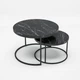 Набор журнальных столиков Solme Homepaketo 2 в 1 Marble Black, круглые кофейные столики 75 см и 60 см с мраморной столешницей - изображение 2