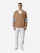 Пуловер мужской Ami Paris V-Neck Heart Logo Striped Knit Sweater AP07001.6XL XL Бежевый (396556914819) - изображение 2