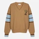Пуловер мужской Ami Paris V-Neck Heart Logo Striped Knit Sweater AP07001.6XL XL Бежевый (396556914819) - изображение 3