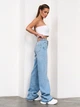 Джинсы трубы высокой посадки с необработанным краем ISSA PLUS WN20-738 38 голубые (issa2007682836604) - изображение 2