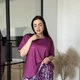 Женская пижама большого размера с футболкой и брюками с цветочным принтом 5XL Фиолетовый (DO3619) - изображение 5