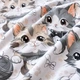 Комплект постільної білизни Mirson Полуторный 143х210 см 17-0970 Cuddle Cats Бязь (2200013494973) - изображение 6