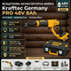 Мойка высокого давления Krafftec Germany PRO 48V 8Ah 45 Бар без щеточная, с 2 АКБ и насадками, желтая - изображение 1